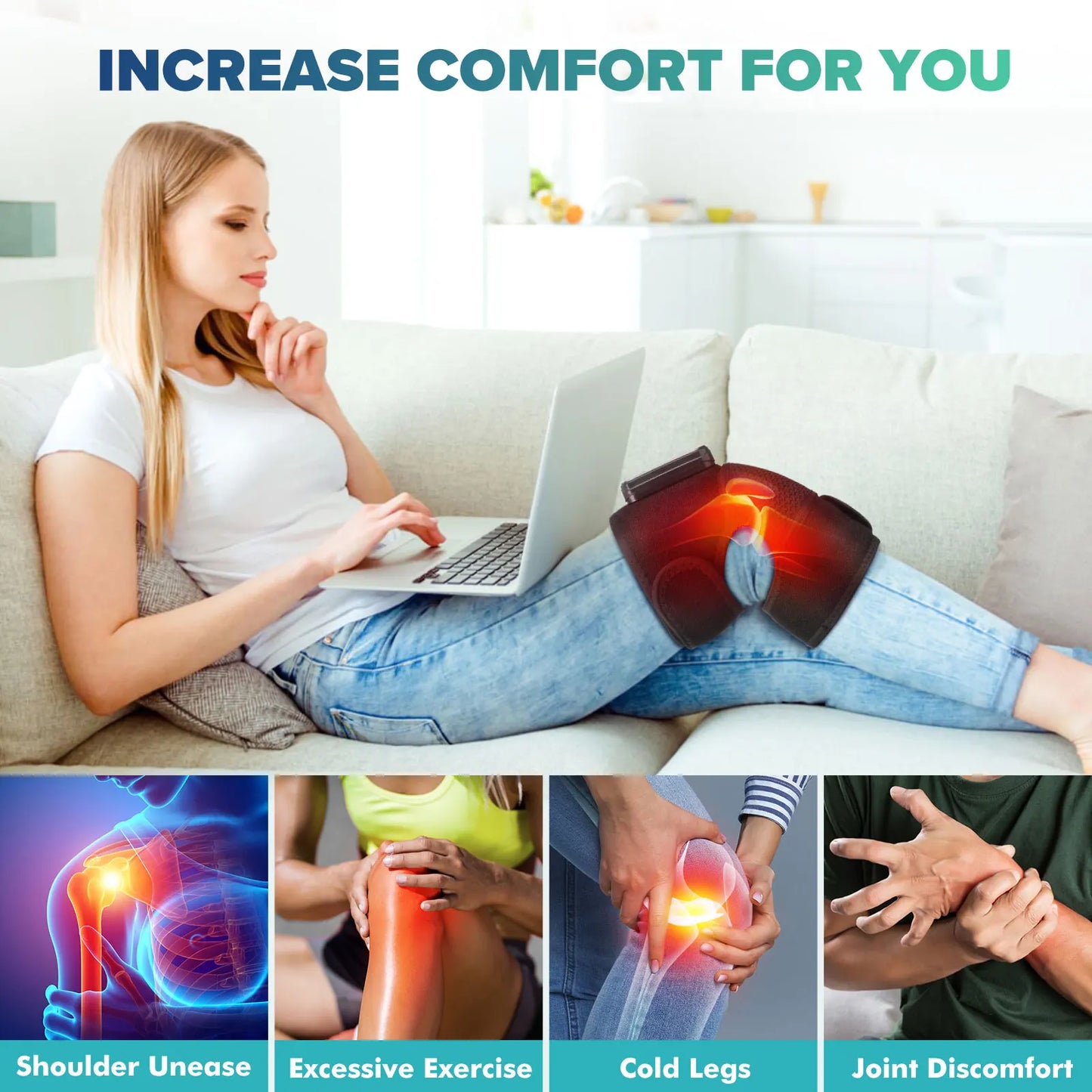 Intelligent Electric Heating Knee Protection Massage Device For Joints