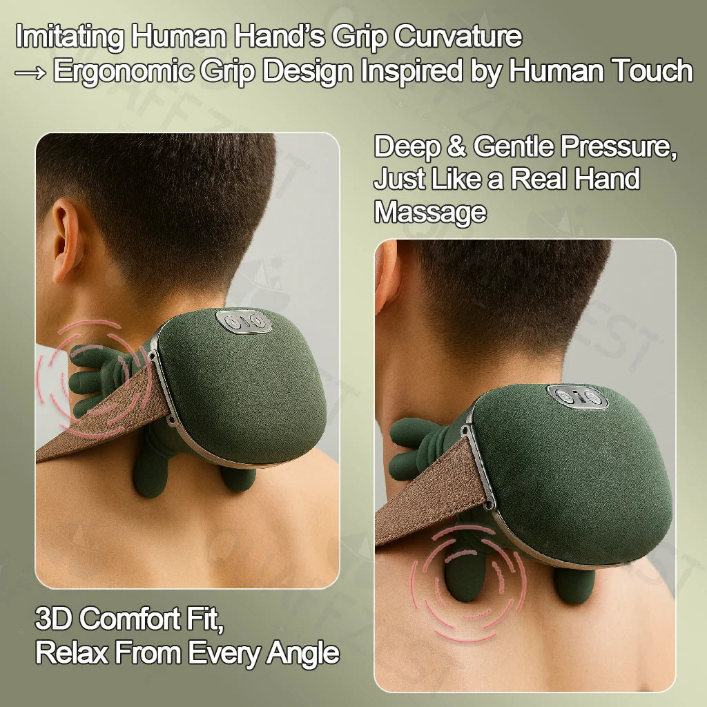 Wireless Neck And Shoulder Kneading Massager With Brushless Motor
