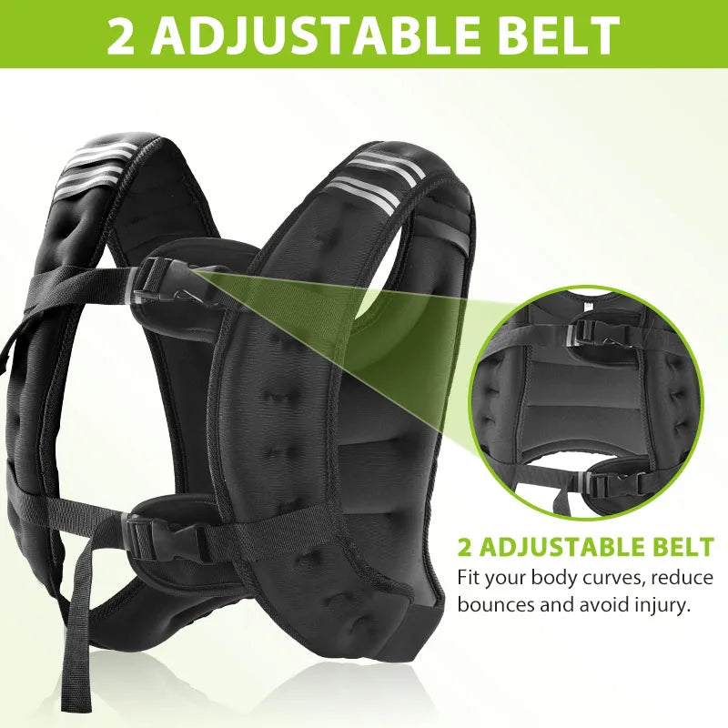 Weighted Vest With Reflective Stripe And Pocket For Workout