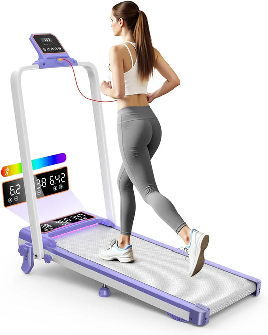 Folding Walking Pad With Incline And Dual Screen Display