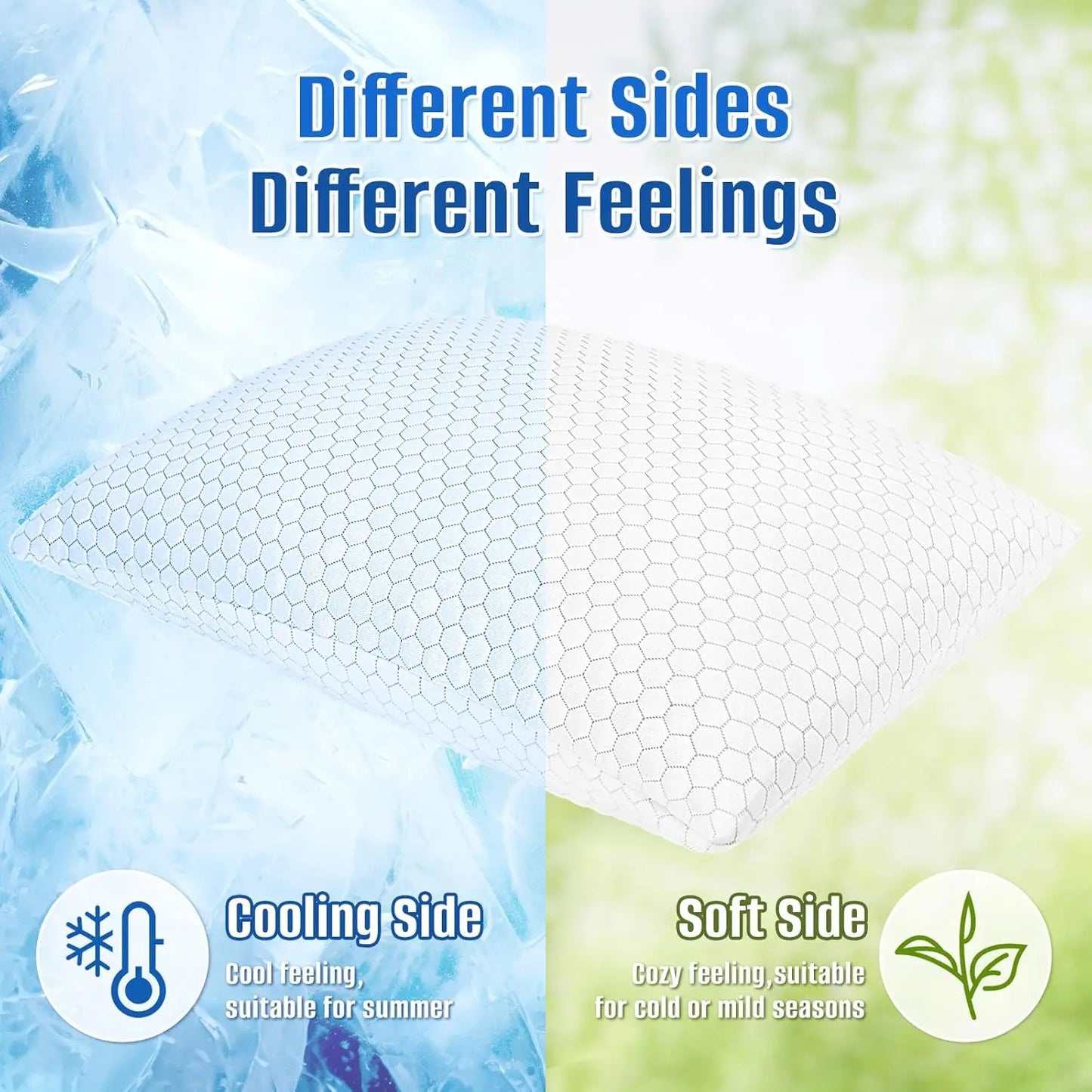 Cooling Adjustable Shredded Memory Foam Pillow Set For All Sleepers