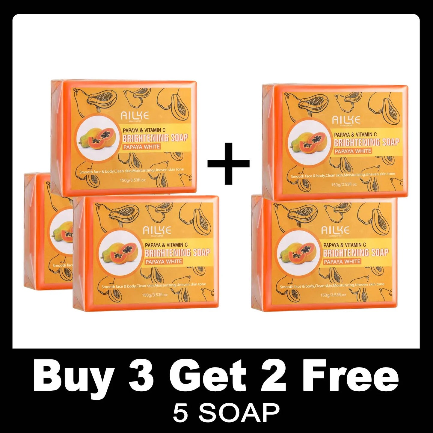 AILKE Papaya Kojic Soap Hyperpigmentation Brightening