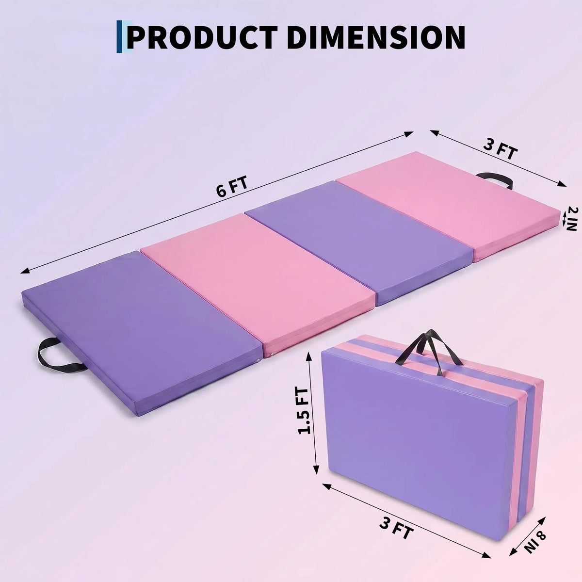HiMISS Four Fold Gymnastics Exercise Mat For Home Workout