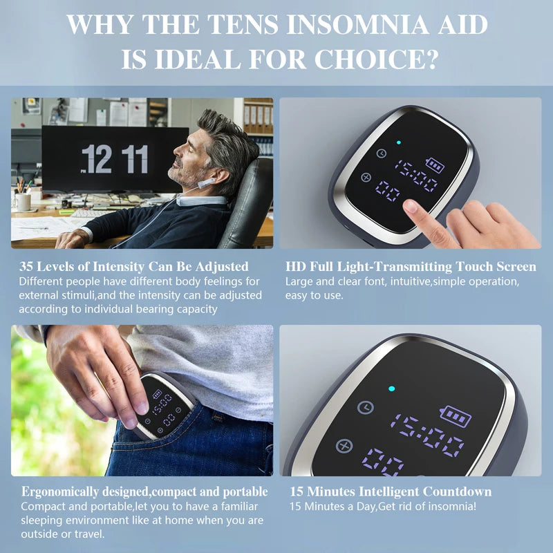 Sleep Aid Device With CES Stimulation Therapy For Fast Sleep