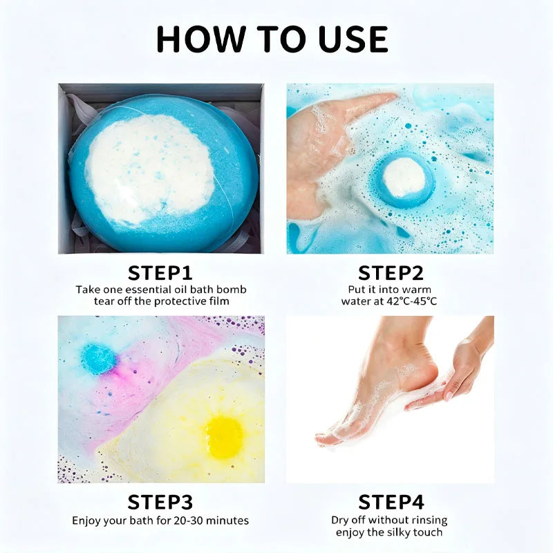 Premium Essential Oil Bath Bombs For Rich Foaming Bubble Soak
