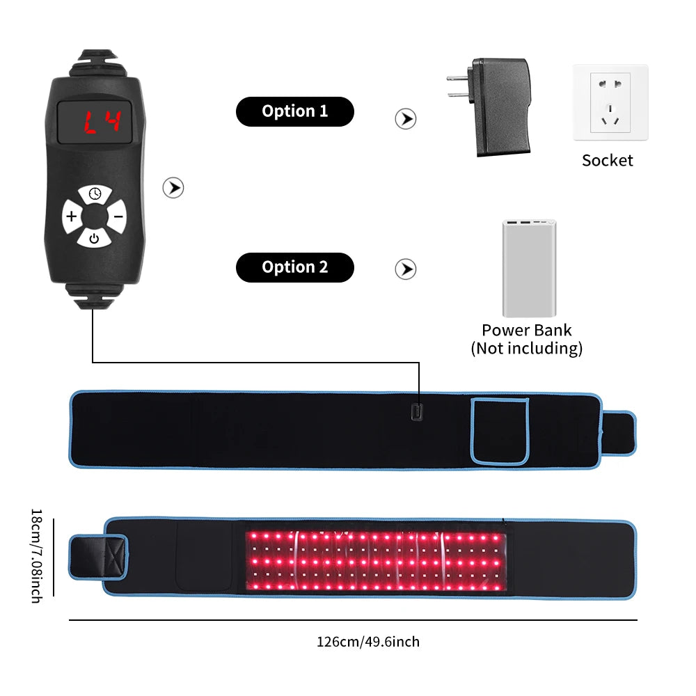 Red Light Belt 660nm 850nm Near Infrared For Body Relaxation