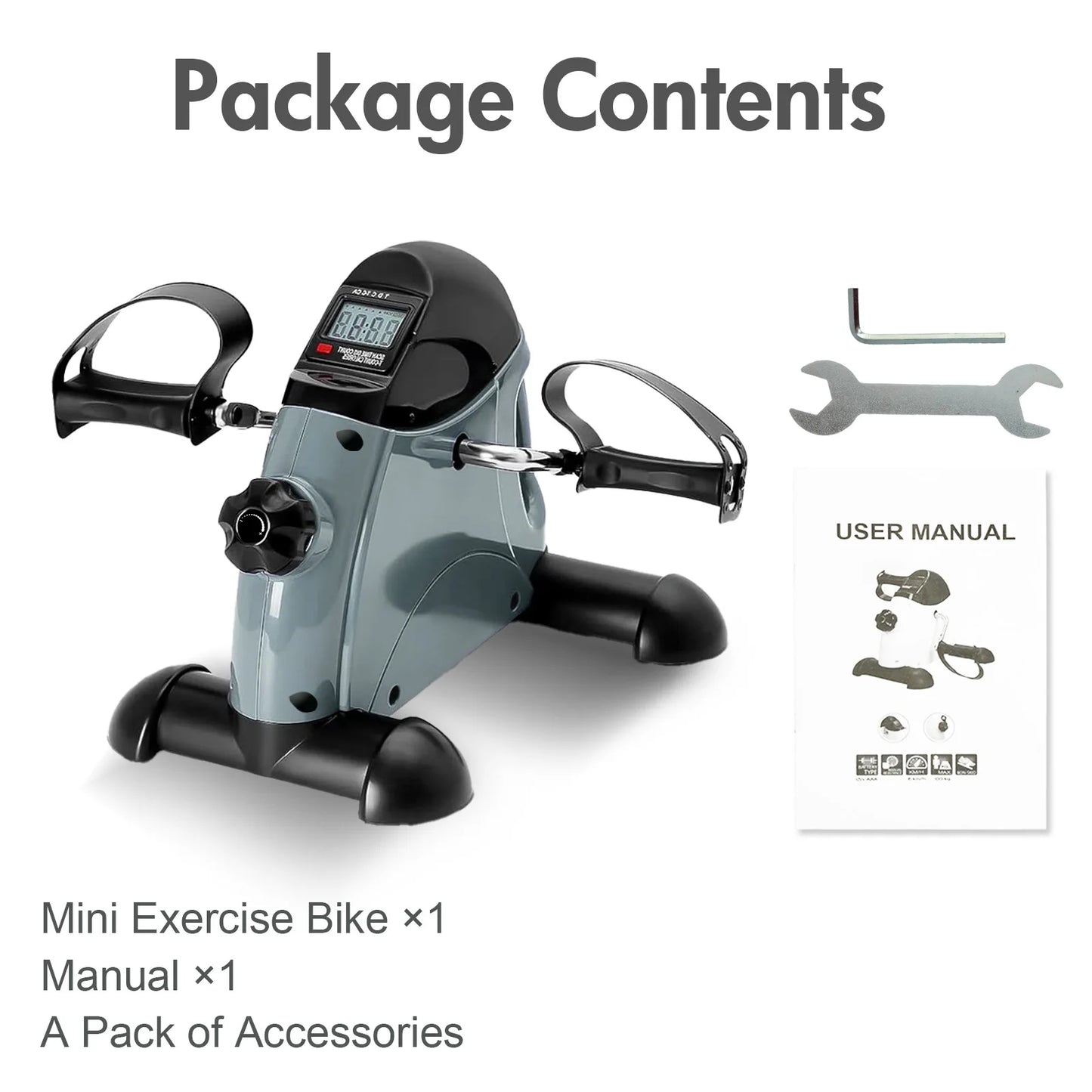 Portable Under Desk Mini Exercise Bike With LCD Monitor