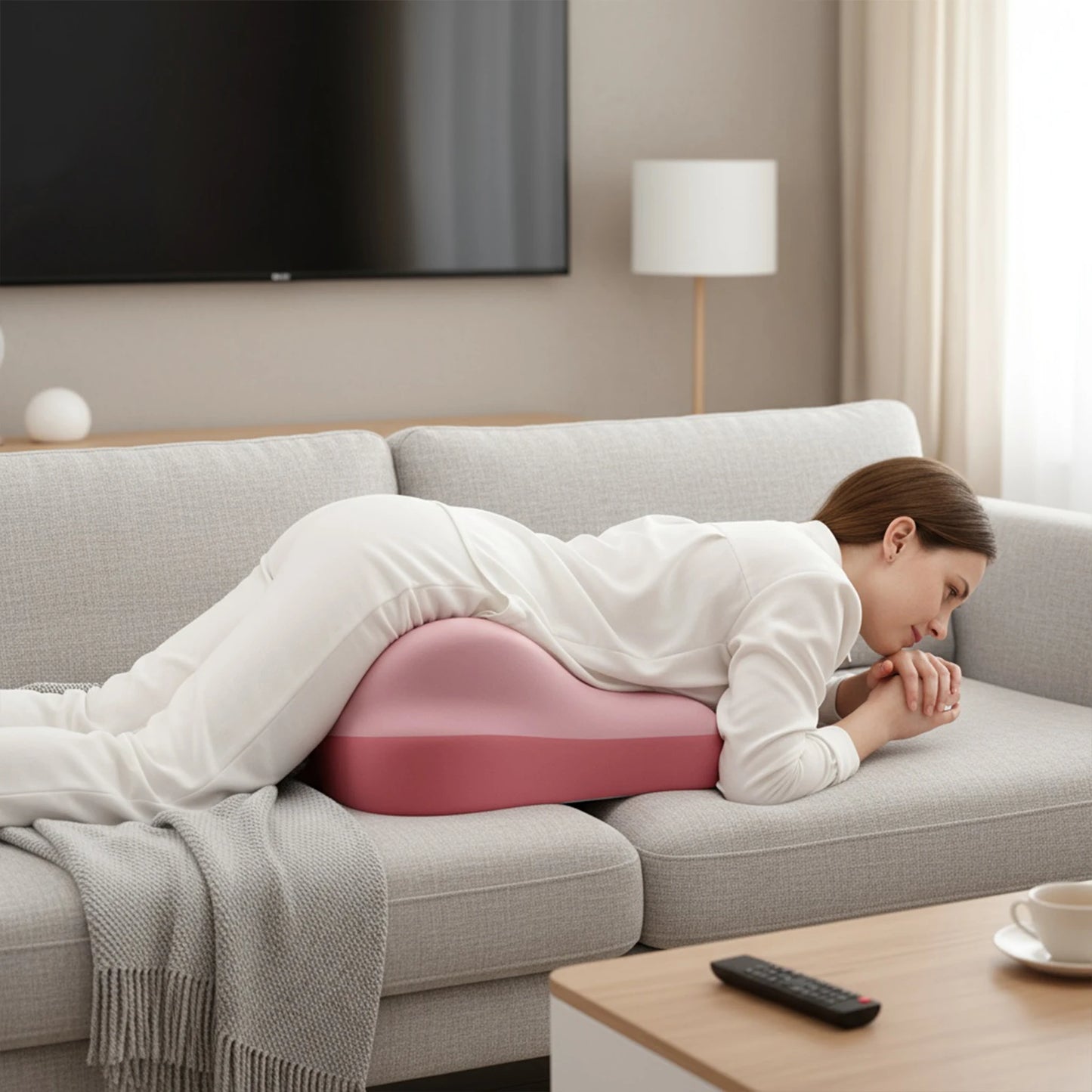 Ergonomic Memory Foam Bed Pillow for Sitting and Waist Support