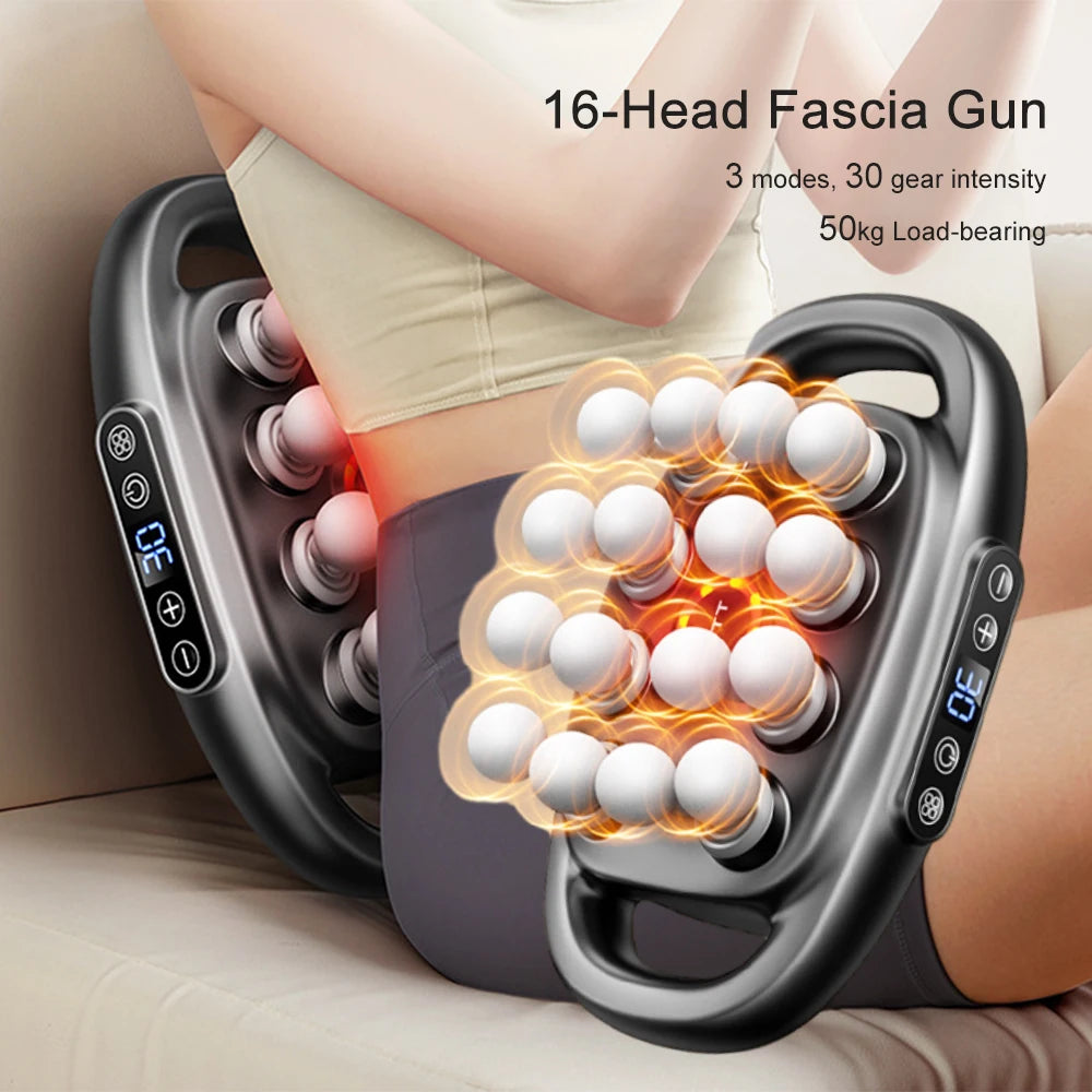 Foreverlily 16 Head Fascia Gun High Frequency Vibration Massager