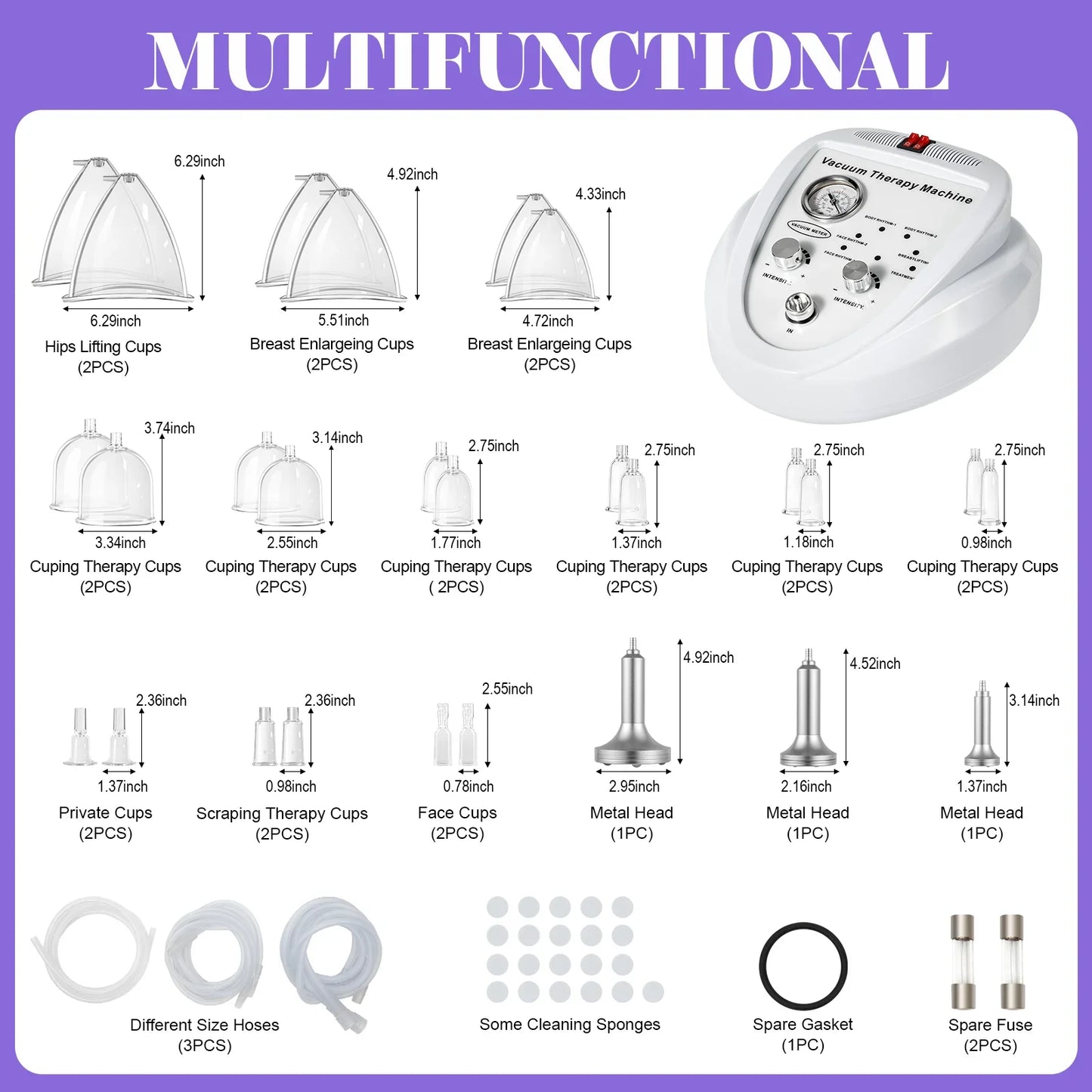 Vacuum Therapy Machine With 24 Cups And 3 Pumps For Body Shaping