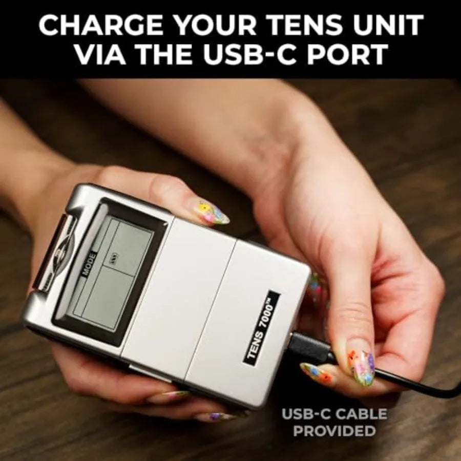 TENS 7000 Rechargeable Tens Unit With Four Electrodes