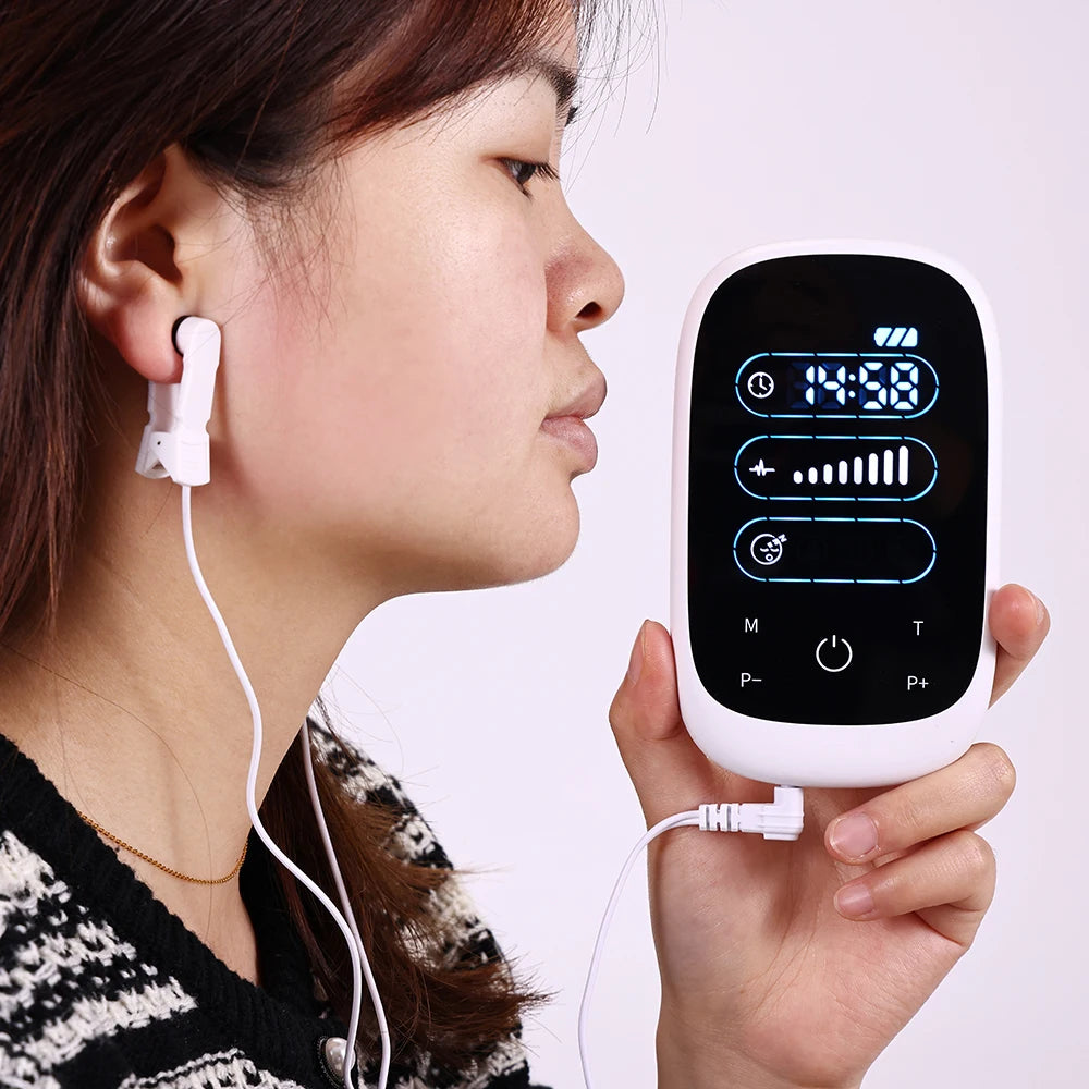 ATANGCES Cranial Electrotherapy Stimulation Ear Clip Device For Sleep Insomnia
