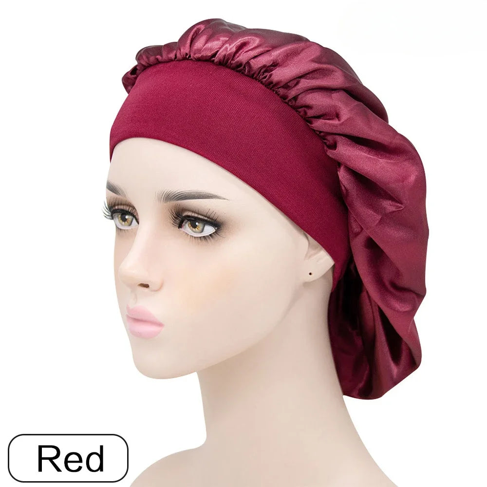 Elegant Satin Hair Bonnet For Long Hair Sleep Cap Night