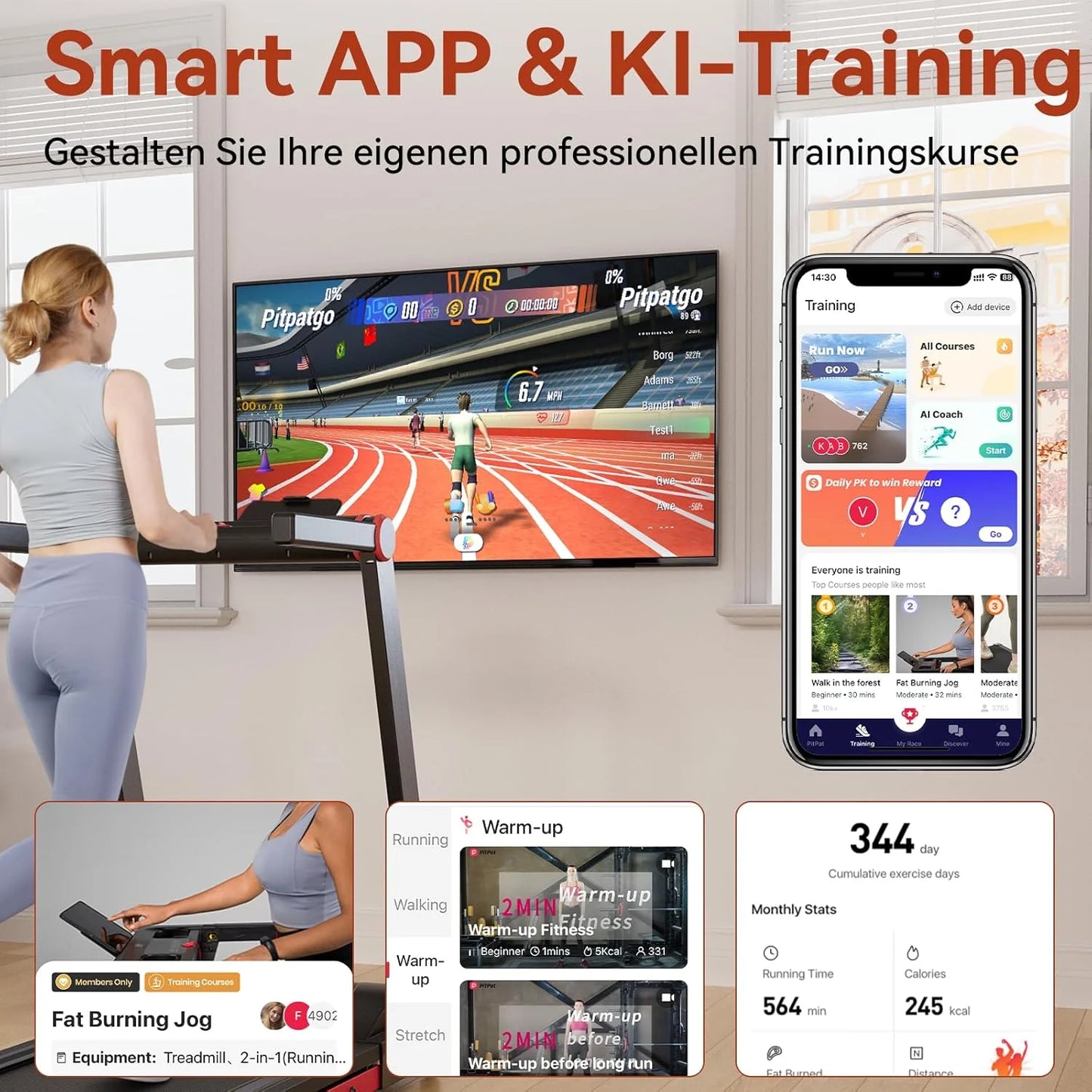 Superun 3.5HP Foldable Treadmill with Incline and App Control