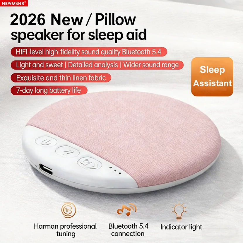 Upgraded Wireless Pillow Speaker Bluetooth Sleep Under Pillow Timers