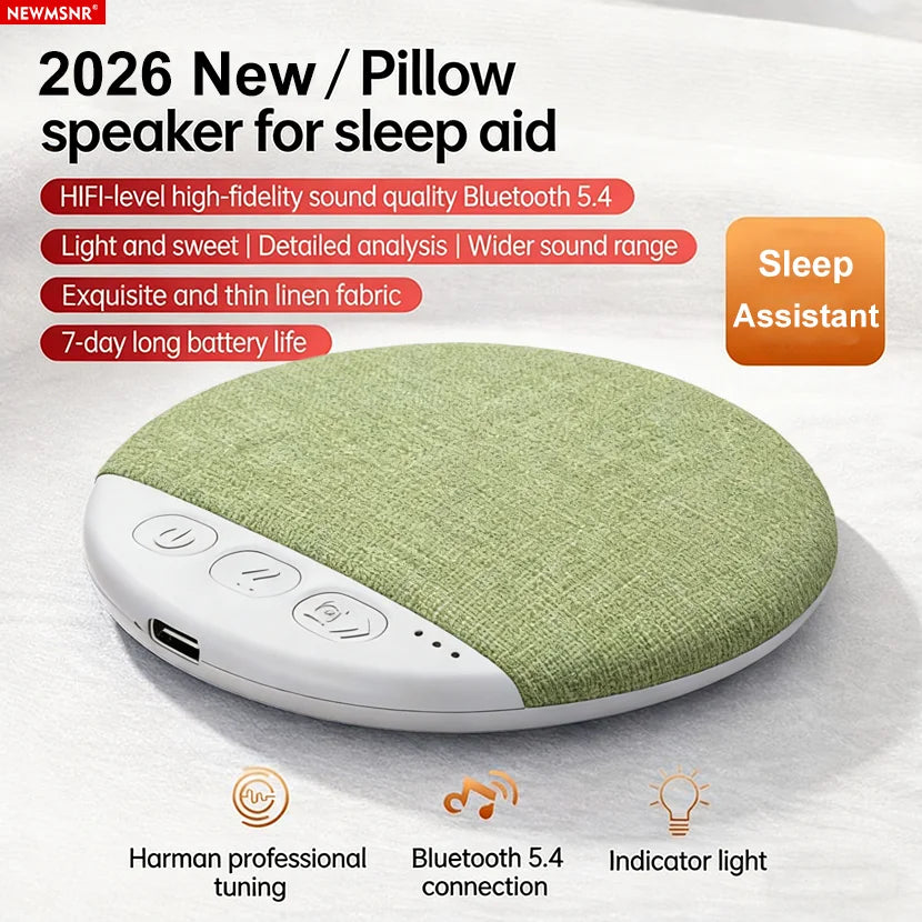 Upgraded Wireless Pillow Speaker Bluetooth Sleep Under Pillow Timers