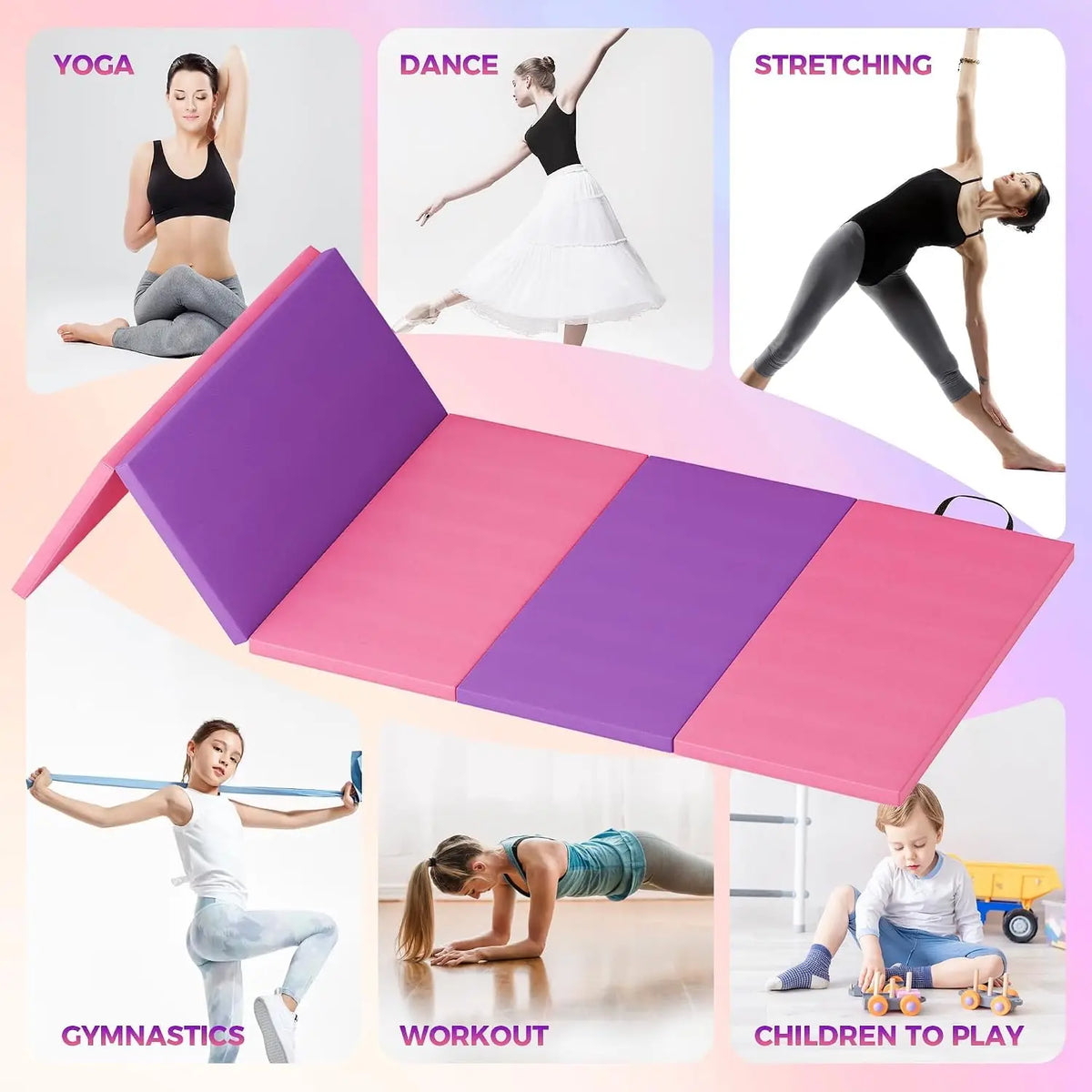 Foldable High Density Foam Exercise Mat For Home Gym