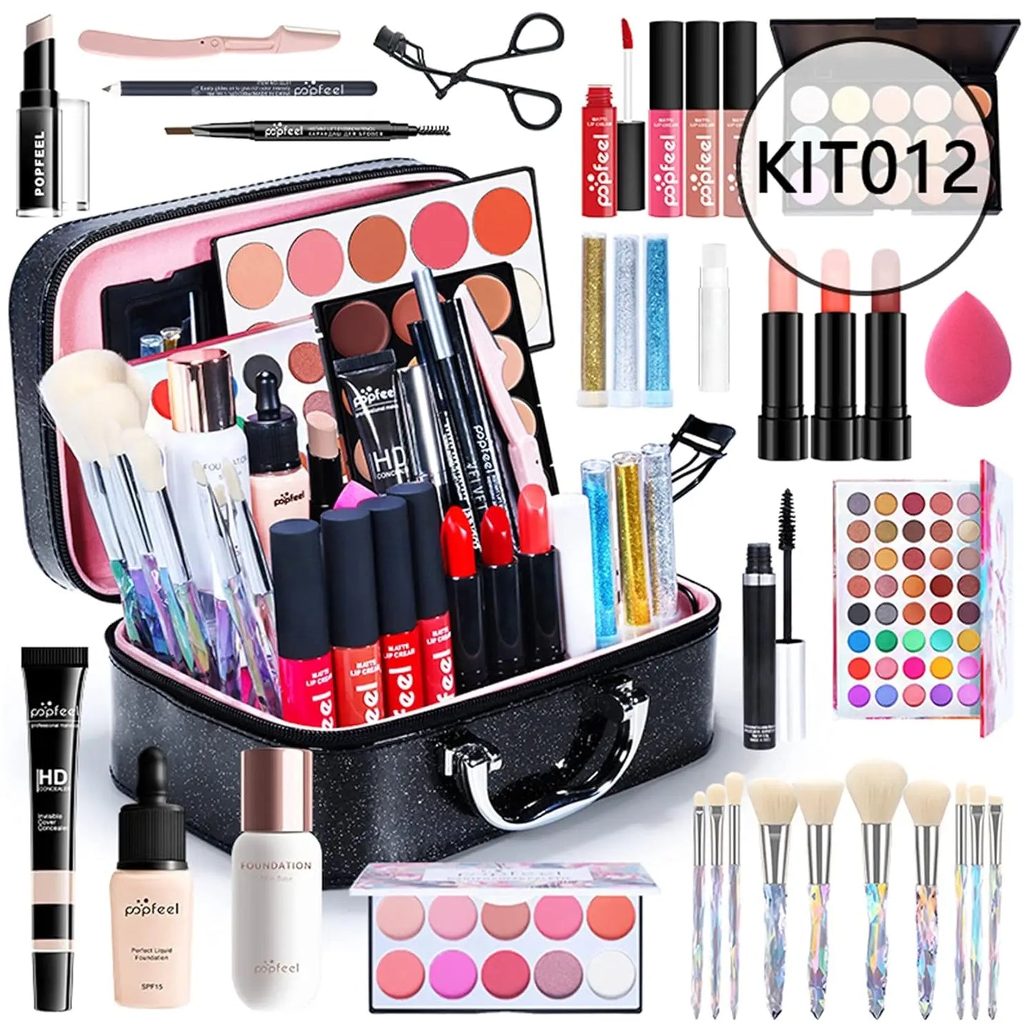 All-in-One Holiday Makeup Set With Eyeshadow Lipstick Concealer Foundation