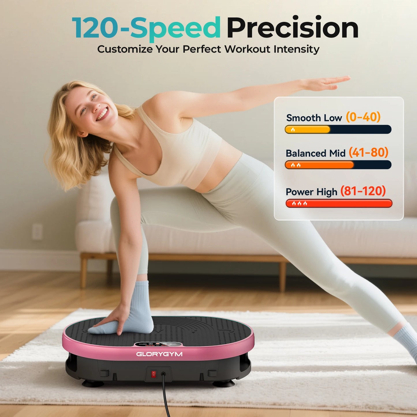 Vibration Plate Whole Body Exercise Machine Remote Control 120 Levels
