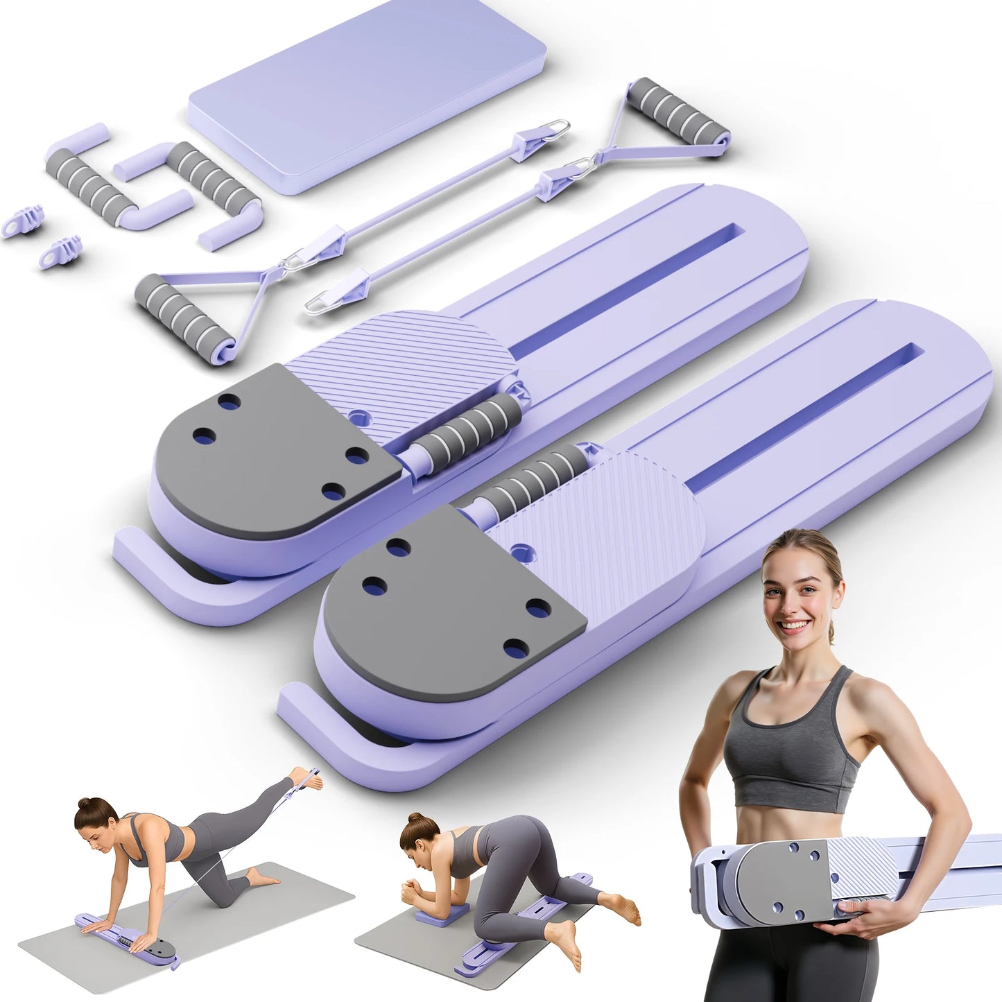 Abdominal Pilates Board With LCD Display And Detachable Resistance Bands