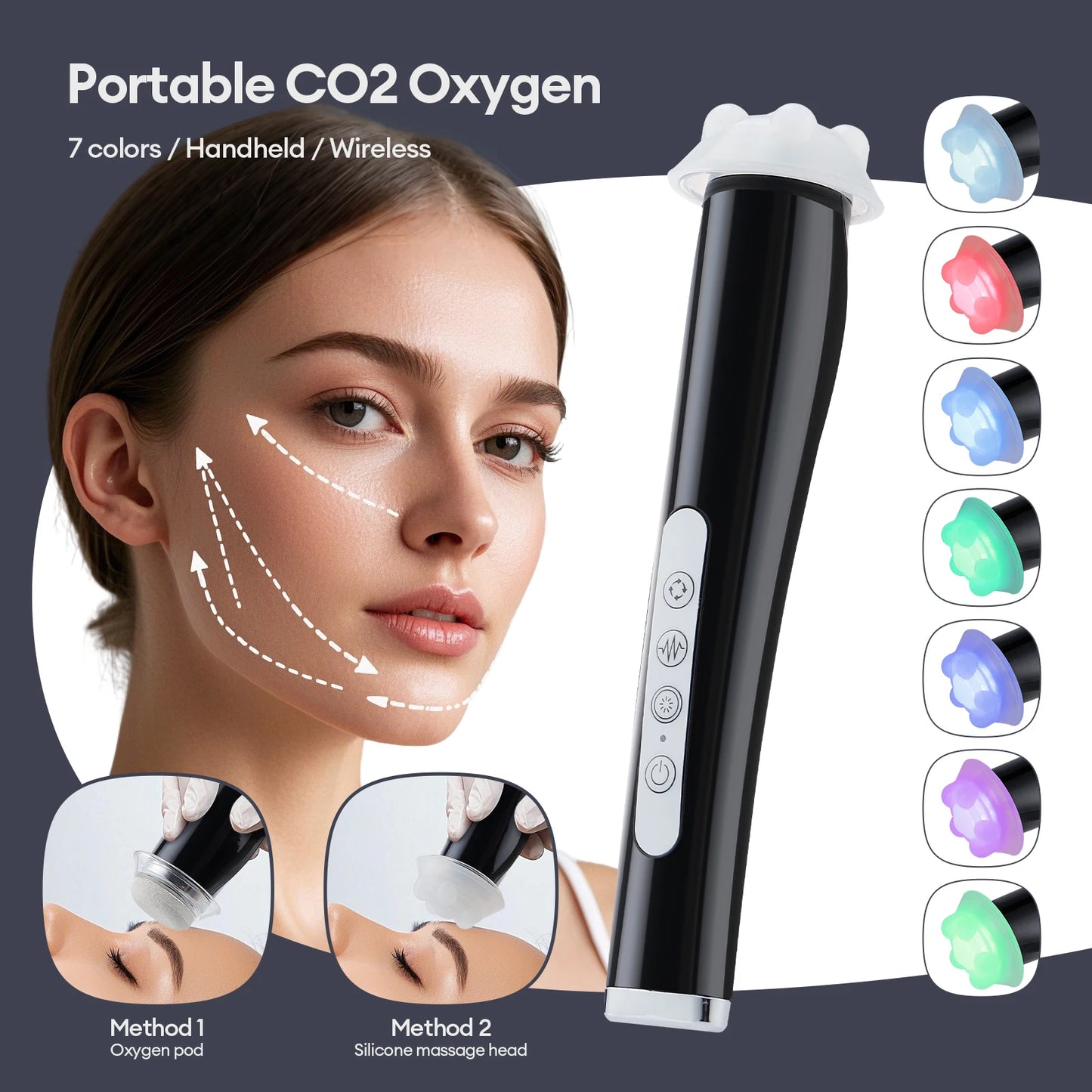 Foreverlily CO2 Oxygen Bubble Pen 5 Gear LED Photon Skin Care Machine