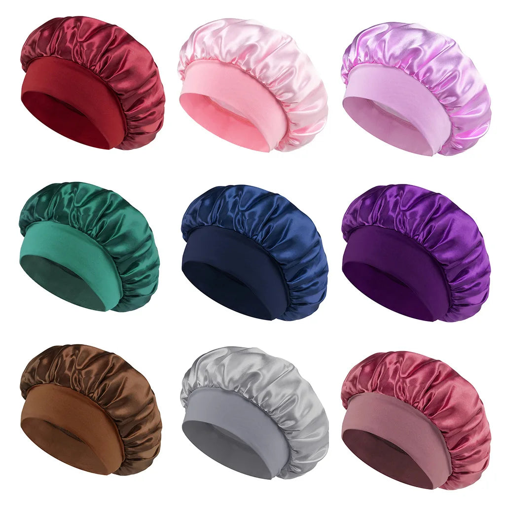 Elegant Satin Hair Bonnet For Long Hair Sleep Cap Night