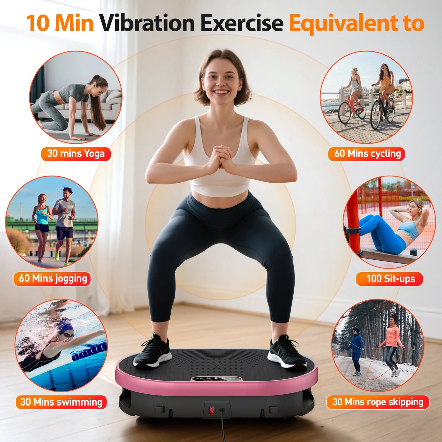 Vibration Plate Whole Body Exercise Machine Remote Control 120 Levels