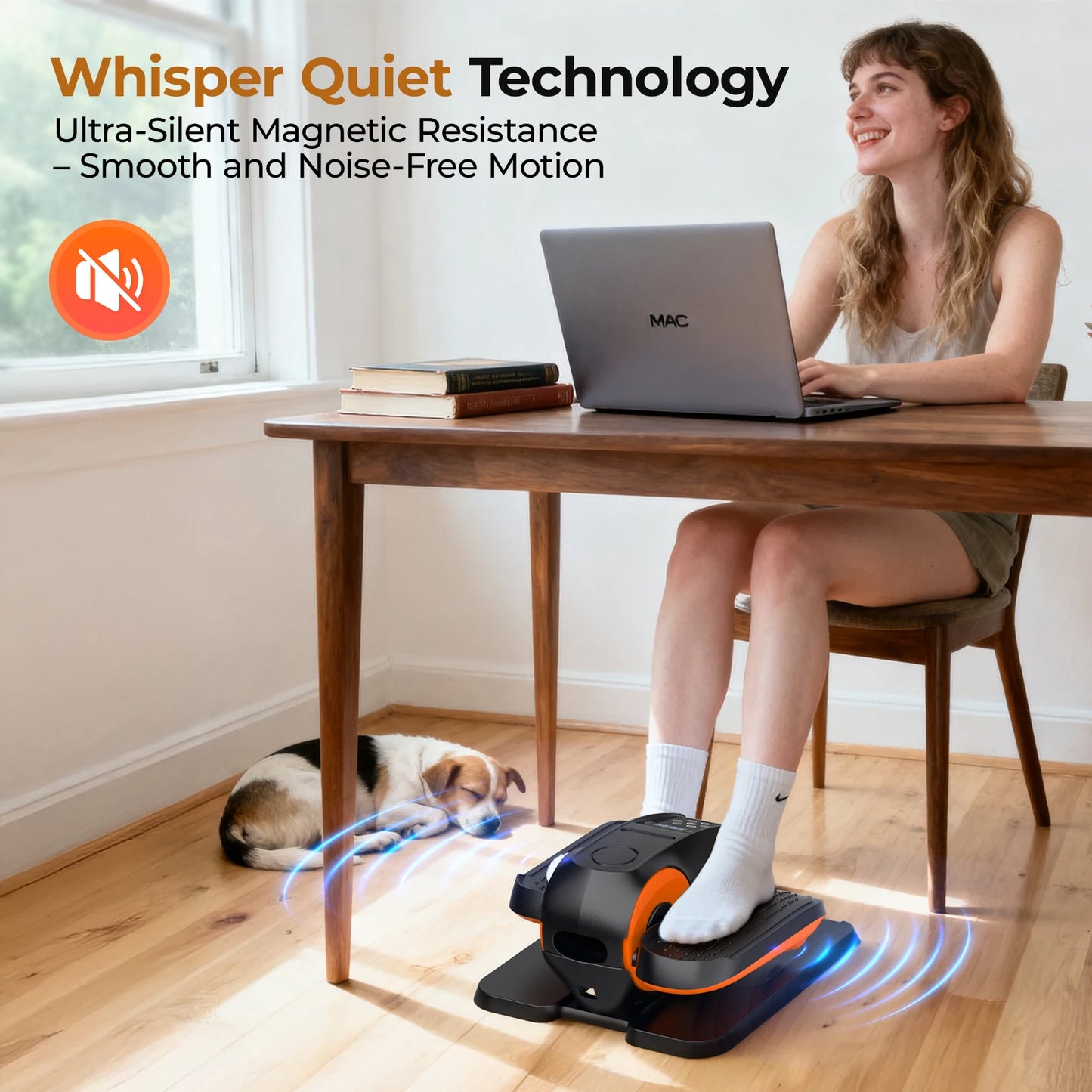Under Desk Elliptical Machine With 3 Modes And 12 Speeds