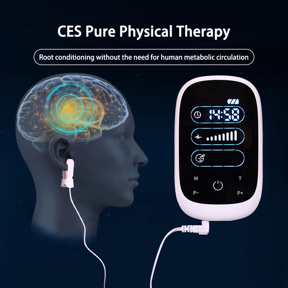 ATANGCES Cranial Electrotherapy Stimulation Ear Clip Device For Sleep Insomnia